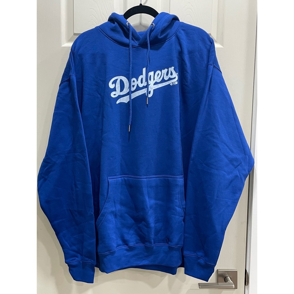 NWT Fanatics LA Dodgers Hoodie Mens 2XL Blue MLB Graphic Pullover
